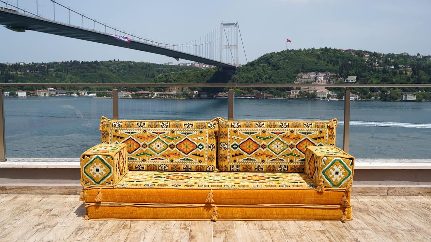 Yellow Arabic Sofa Set, Oriental Sofa, Corner Floor Sofa Seating Set, Floor Cushions, Living Room Sofa Couches, Modular Sectional Sofa