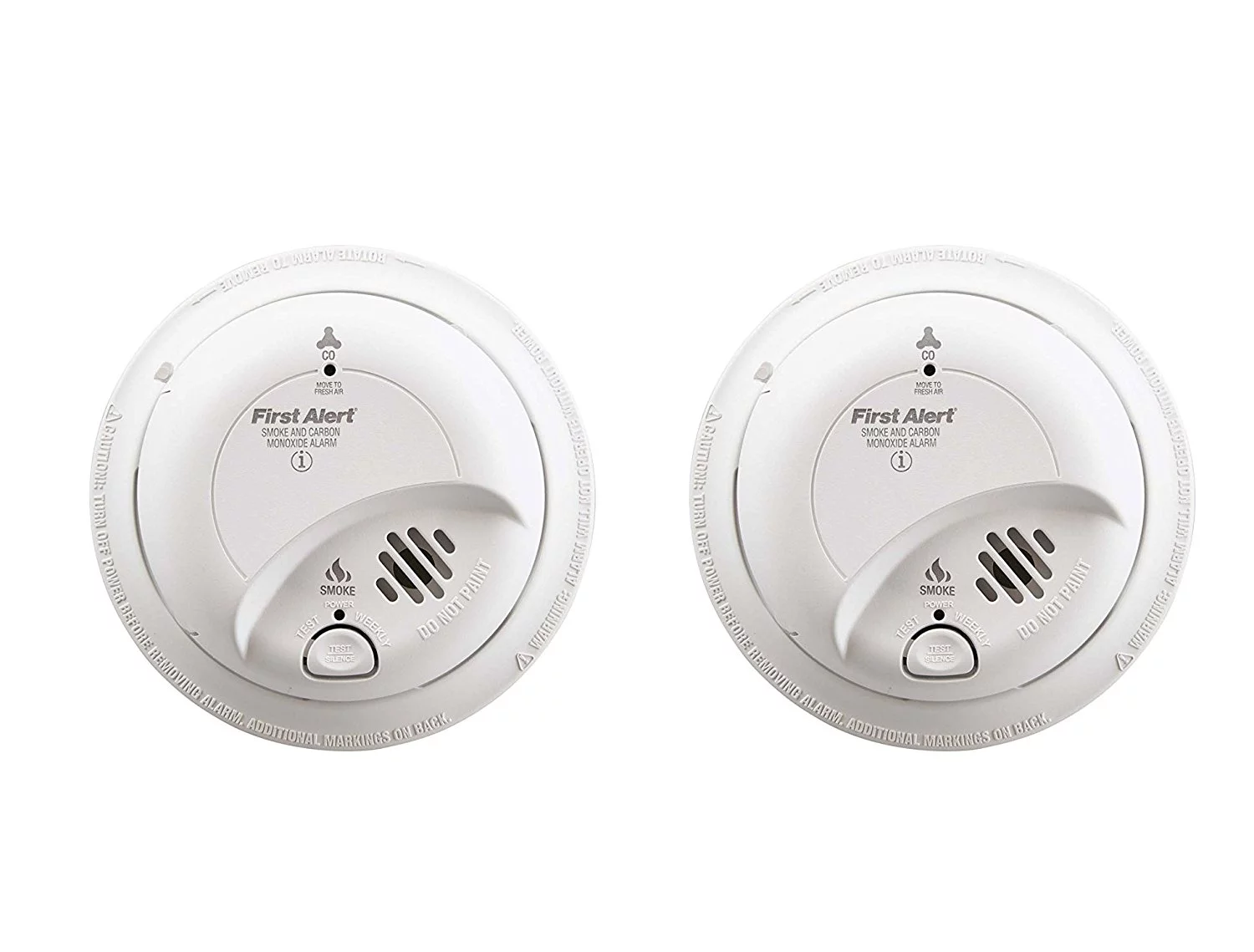 First Alert SC9120B Direct Wire Combination Smoke And Carbon Monoxide Detector, 120 Volt With 9 Volt Battery Back Up 2 Pack