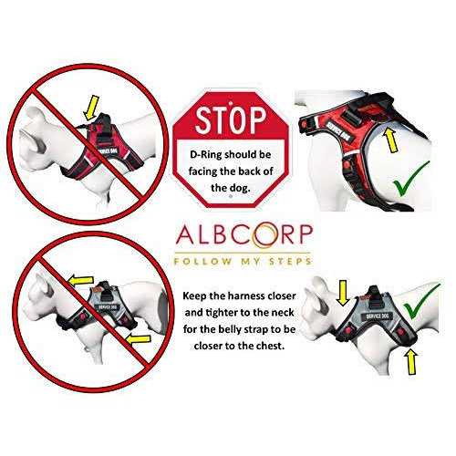 Albcorp Service Dog Vest Harness Reflective Woven Polyester Nylon - Pet Supplies online store