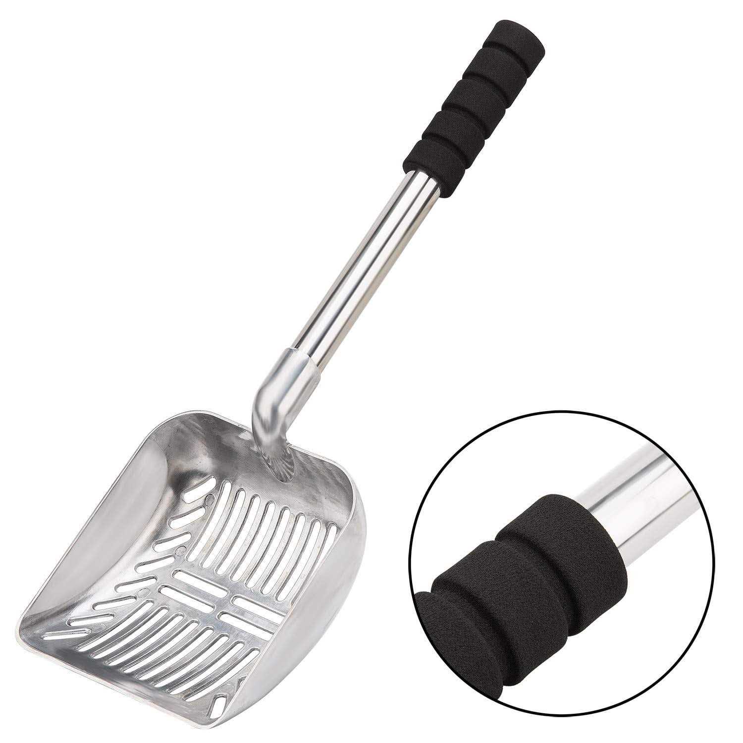 Metal Scoop With Deep Shovel And Long Handle Detachable Stainless Steel Non-Stick Sifter With Foam Padded Grip Handle No Bending Back Heavy Duty - Pet Supplies online store