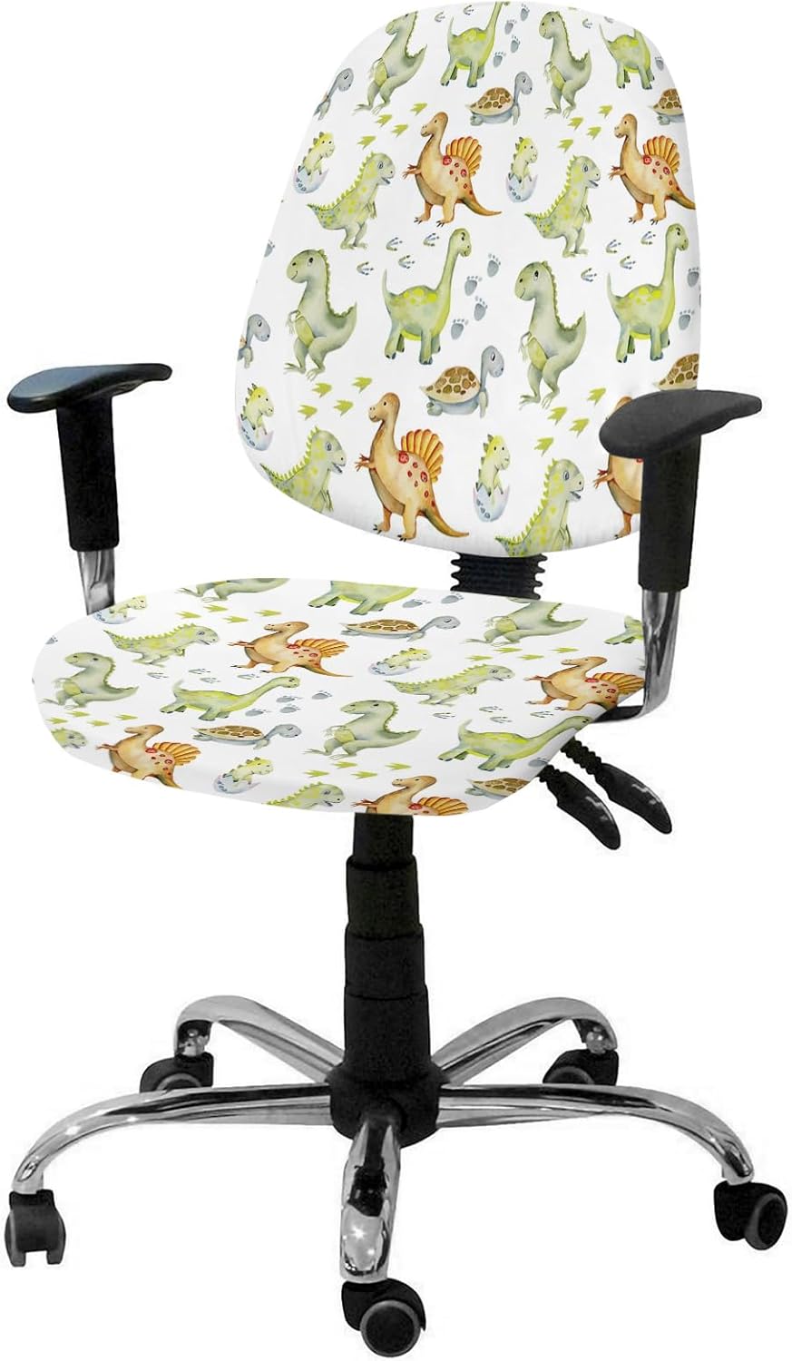 Office Chair Cover Dinosaur Protective Stretchable Universal Computer Chair Covers Cute Cartoon Animal Stretch Rotating Chair Slipcover