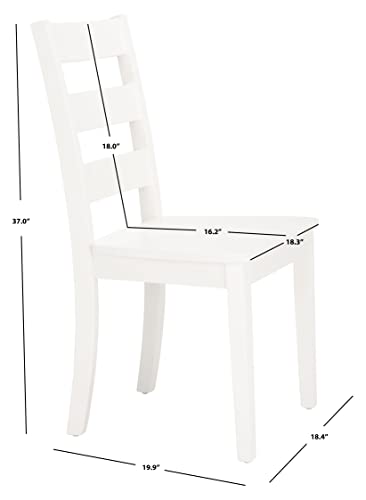 Safavieh Home Collection Silio White Ladder Back 18-inch (Set of 2) Dining Chair, 0