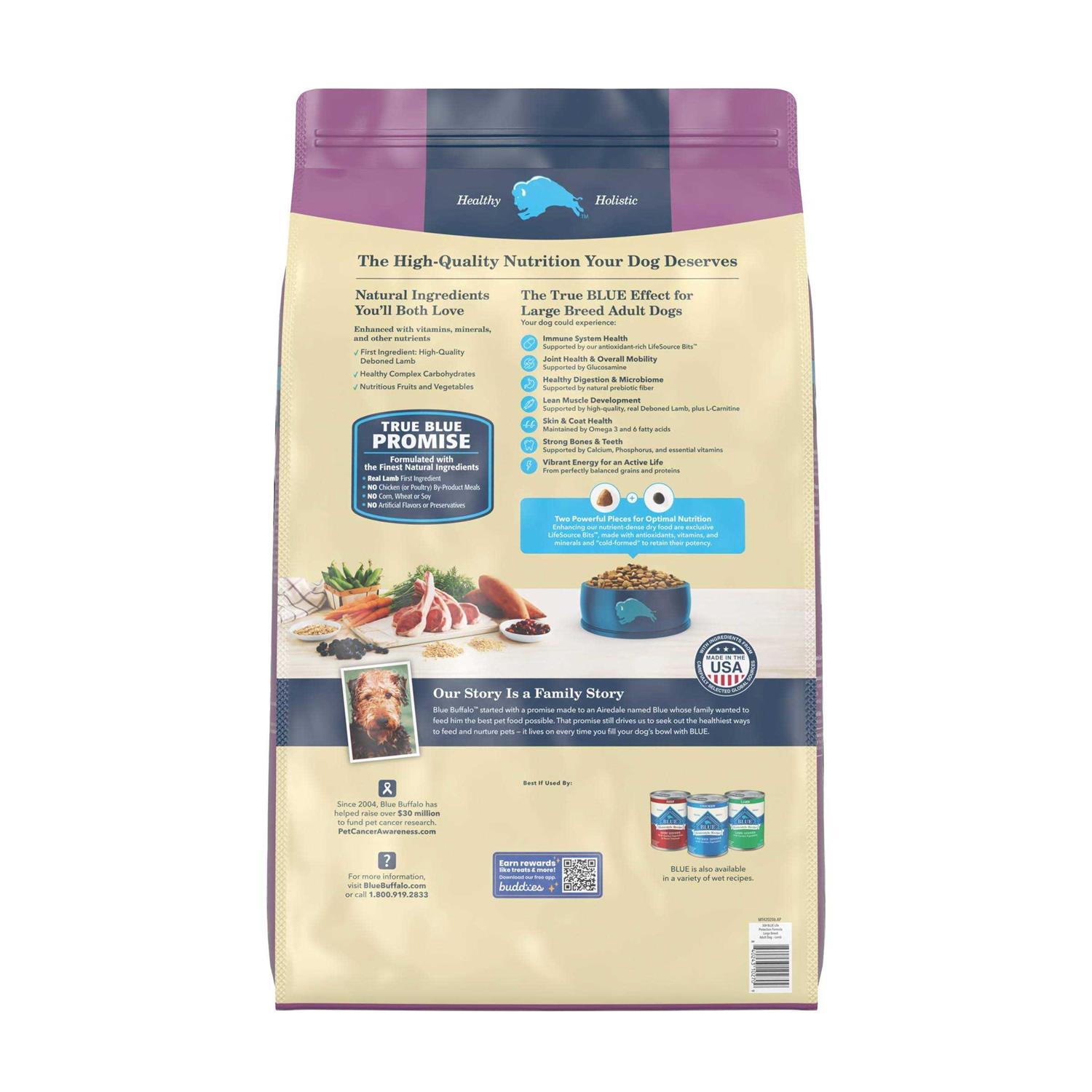 Blue Buffalo Life Protection Formula Large Breed Adult Lamb & Brown Rice Recipe Dry Dog Food - Pet Supplies online store