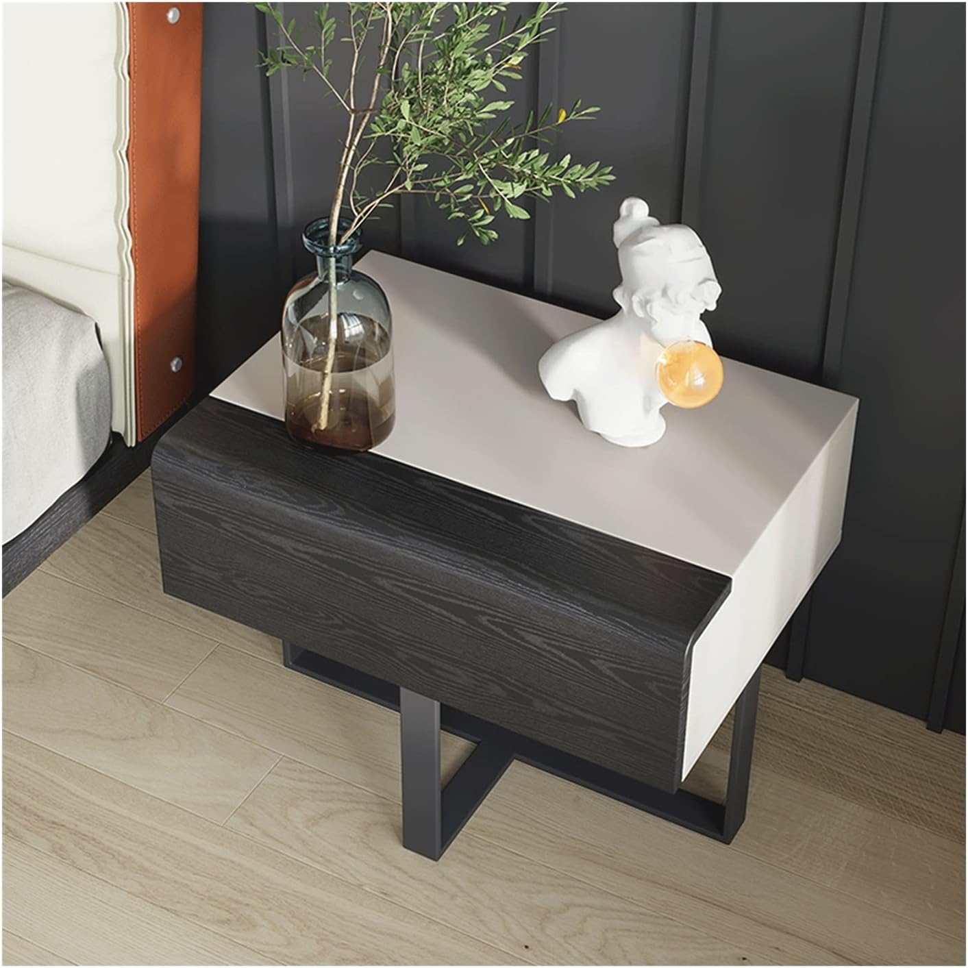 Night Stand Bedroom Fashion Bedside Table Smoked Locker Creative Storage Cabinet Art High-Value Bedside Table Accent Table