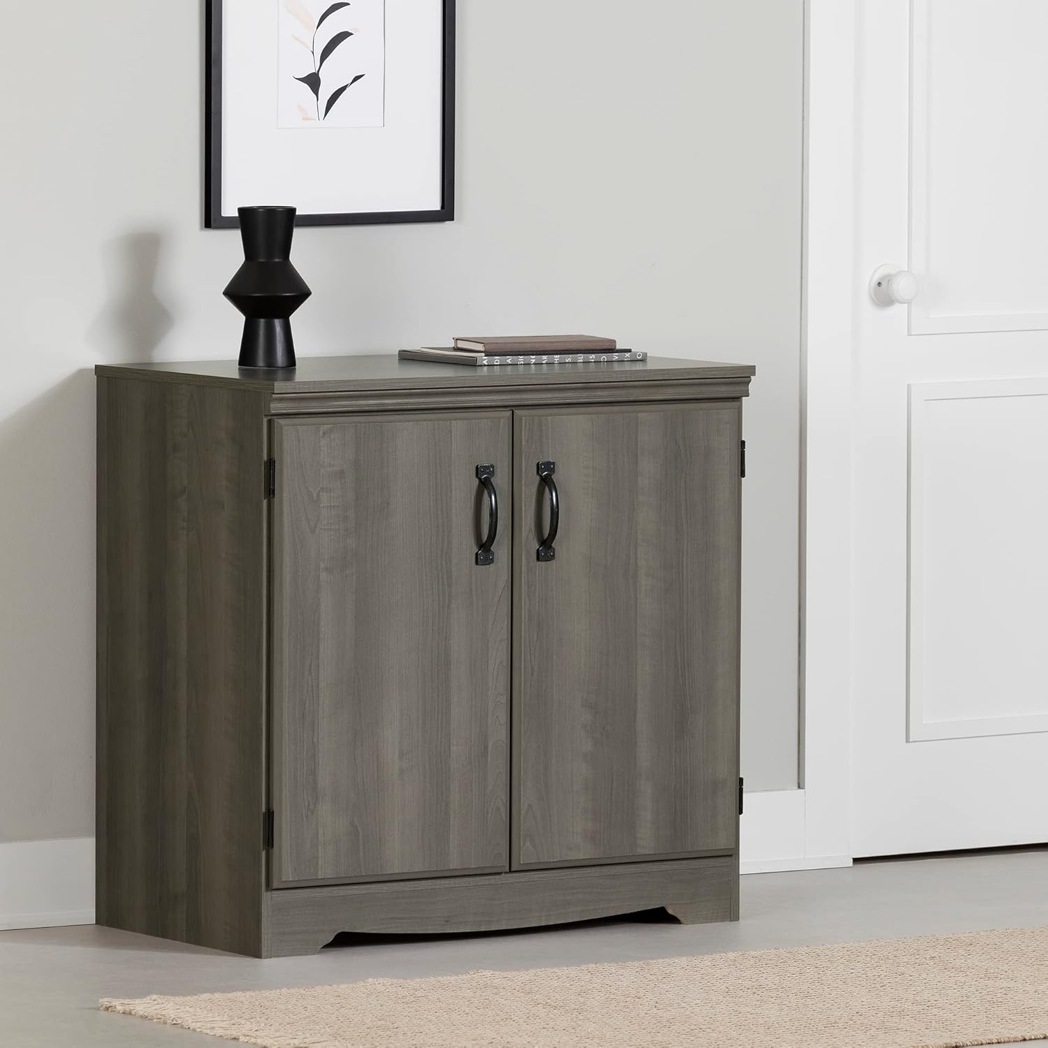 South Shore Farnel 2-Door Storage Cabinet, Gray Maple