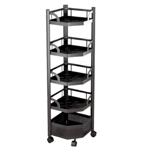 Corner Shelf for Home 5-Tiers Corner Shelf Stand Tall Industrial Metal Corner Display Shelving Unit for Kitchen Living Room Corner Shelves Display Shelf