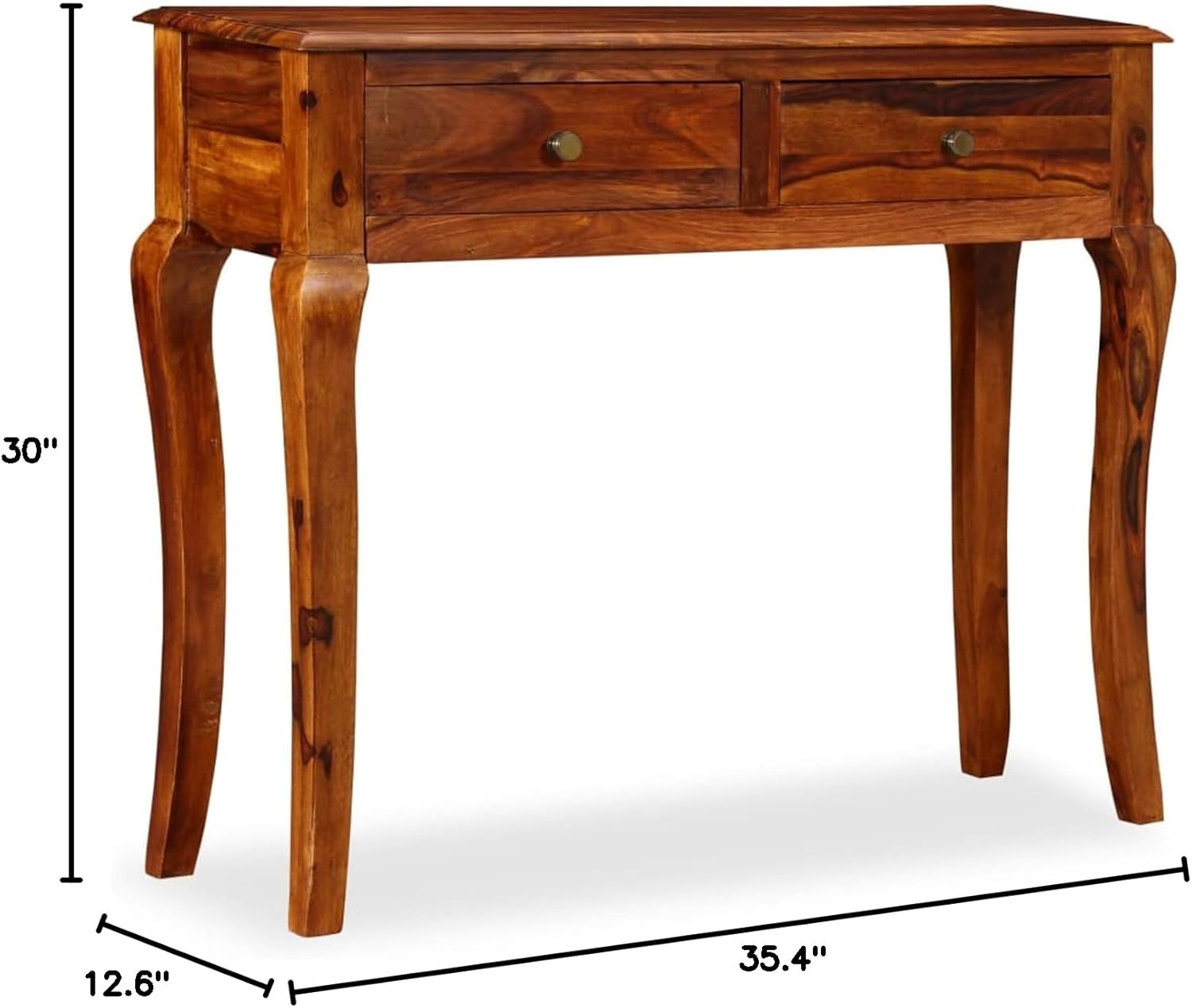 Tidyard Console Table with Storage Drawer Sheesham Wood Sofa and Couch End Side Table for Entryway, Foyer, Living Room, Bedroom Furniture 35.4 x 12.6 x 30 in