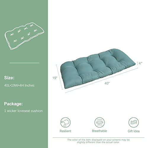 BOSSIMA Indoor Outdoor Swing Bench Loveseat Cushion Replacement Portable Picnic Mat Patio Seating Cushions (Olefin Light Grey)