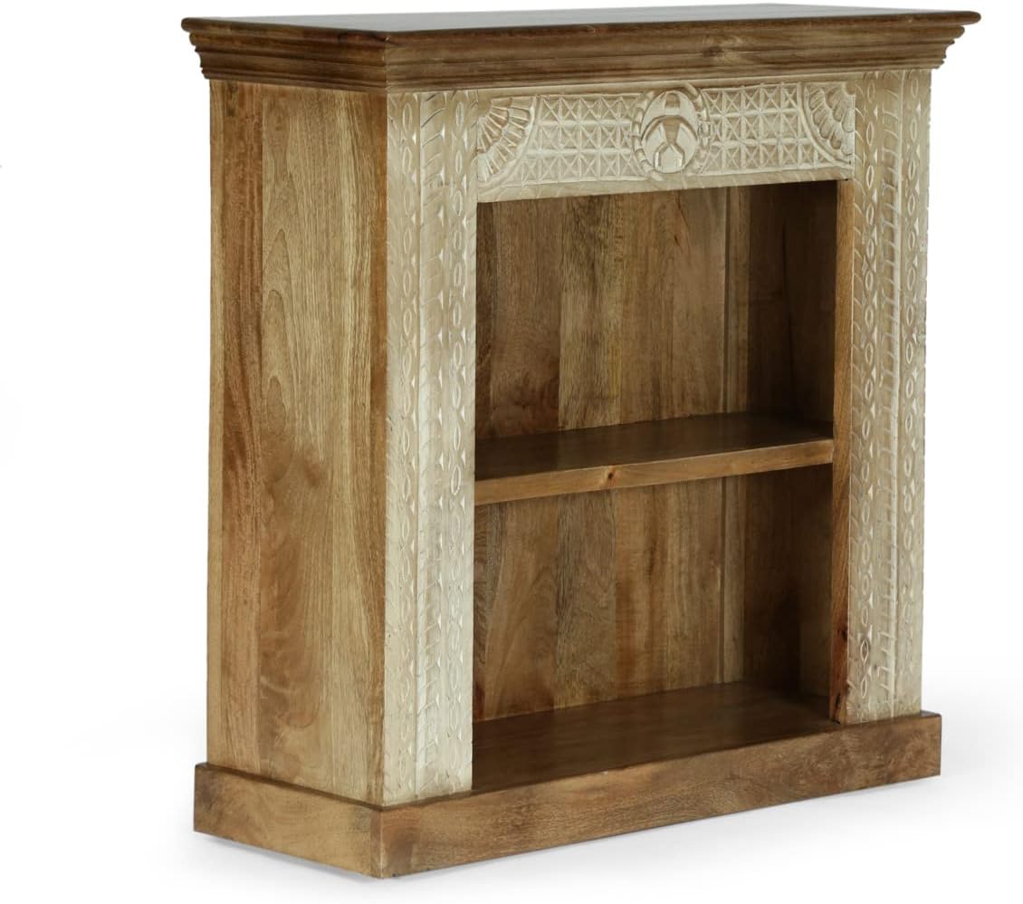 Christopher Knight Home Molena Book Shelf, Walnut + White Distressed