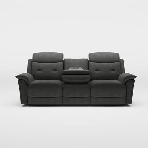 84.05''Power Reclining Sofa Sleeper Sofa Recliner, Oversized Reclining Sectional Sofa with Dropdown Console, Pull Out Drawer, USB Charging Port, Dark Brown