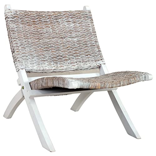 Relaxing Chair Electric recliners,Recliner Sofa,Suitable for Bedroom, Office, Home Theater, Living Room, Theater, Media Room,White Natural Kubu Rattan and Solid Mahogany Wood