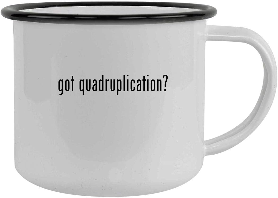 got quadruplication? - 12oz Camping Mug Stainless Steel, Black
