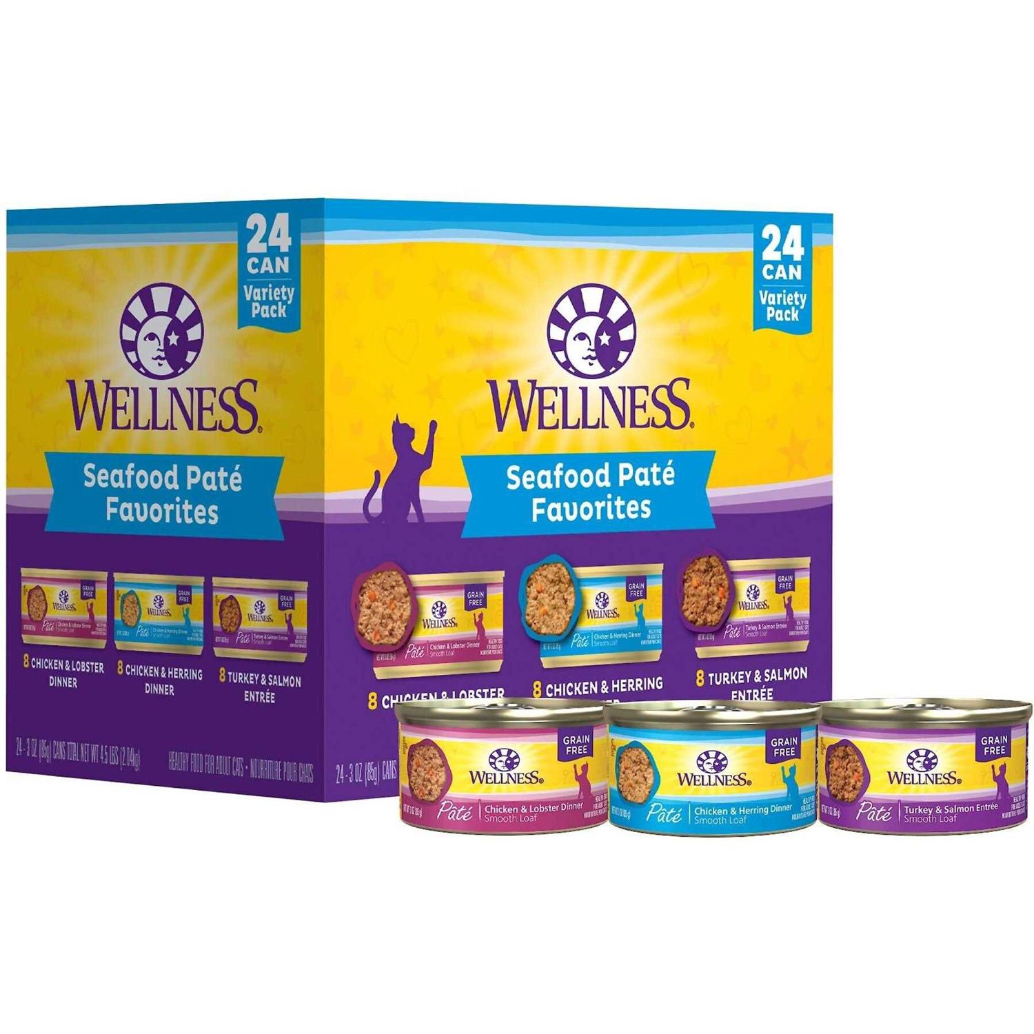 Wellness Complete Health Seafood Pate Favorites Variety Pack Wet Adult Cat Food - Pet Supplies online store