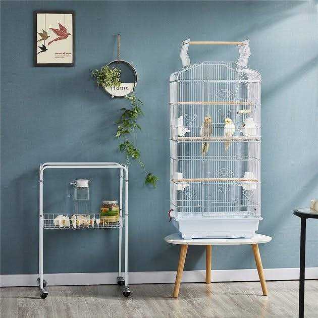 Yaheetech Open Top Metal Bird Cage Large Rolling Parrot Cage with Stand - Pet Supplies online store