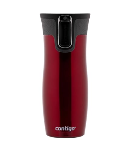 Contigo West Loop Autoseal Travel Mug, Stainless Steel Thermal Mug, Vacuum Flask, Leakproof Tumbler, Coffee Mug with BPA-Free Easy-Clean Lid