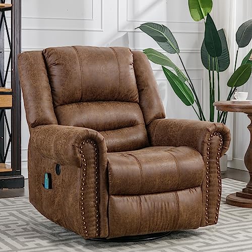 Power Lift Recliner Chair for Elderly with Massage and Heat, Electric Recliner Chair with Rivet Decoration, 2 Remote Controls, Side Pockets & USB Ports for Home, Office (Smoky Gray)