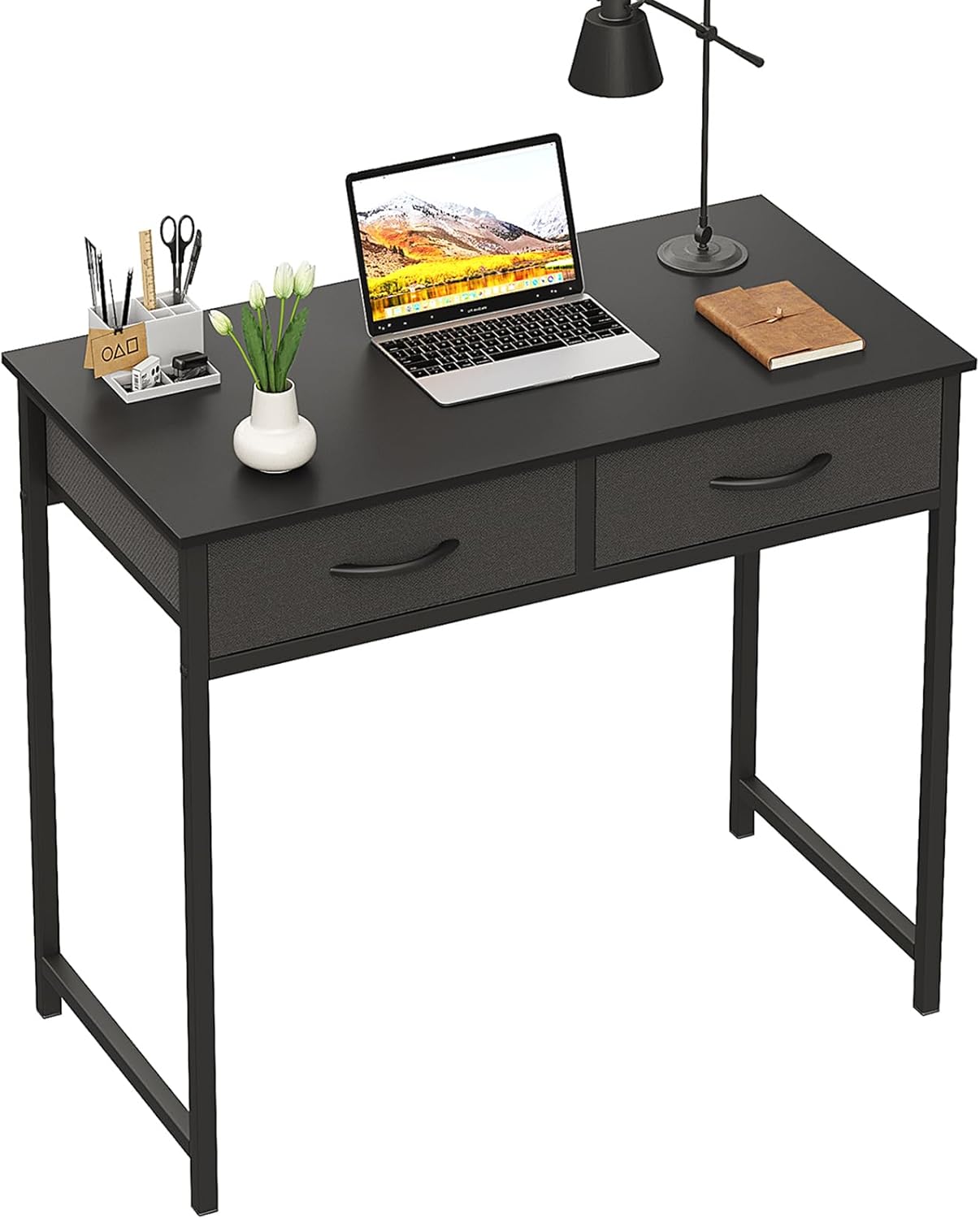 WOHOMO Small Desk with Drawers and Folding Desk
