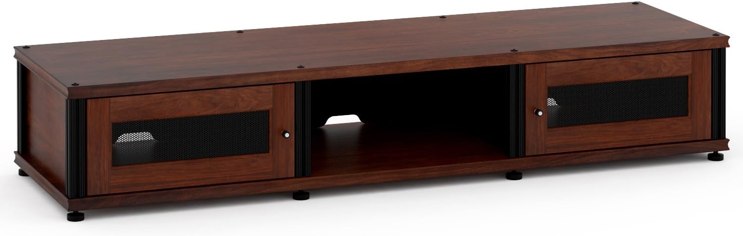 Salamander Designs Synergy Triple Wide A/V Cabinet with Two Doors and Open Center (Walnut)