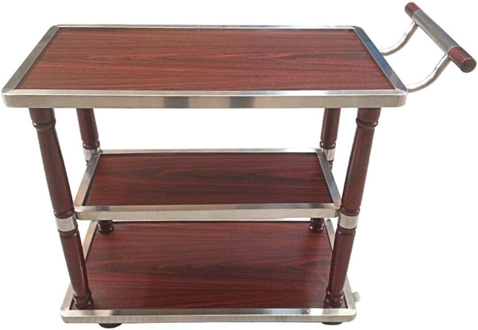 Serving Cart Trolley, Bar Carts Serving Carts Kitchen Carts Wine Rack Carts On Wheels with Storage Industrial Rolling Carts 3 Tiers Wine Tea Beer Shelves Holder Solid Wood and Metal