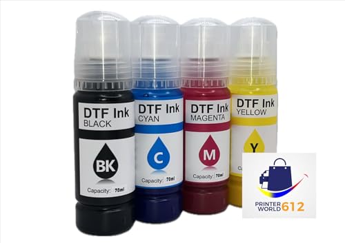 Super-Tank DTF T-Shirt Printer with DTF Ink and Powder Pack for Heat Transfers, Easy Filling, Built-in Scanner and Copier - New, Medium DTF Conversion Printer
