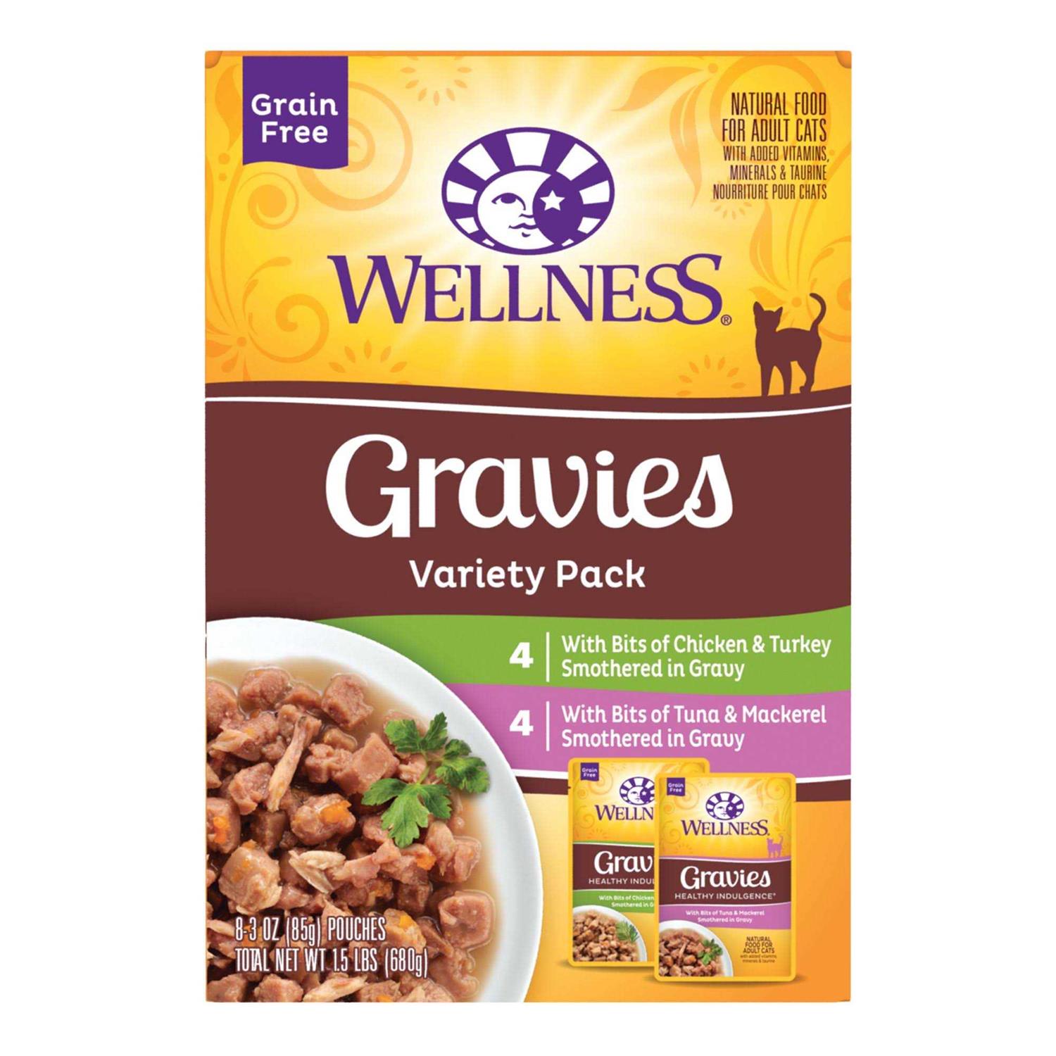 Wellness Healthy Indulgence Grain-Free Gravies Variety Pack Wet Cat Food Pouch - Pet Supplies online store