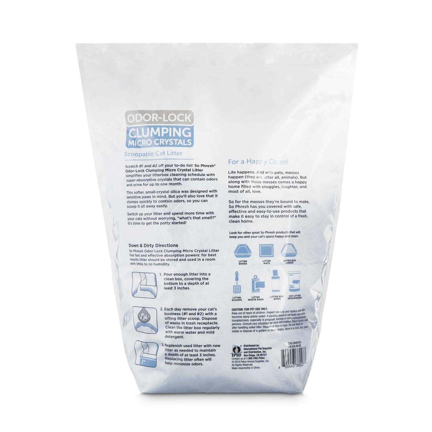 So Phresh Scoopable Odor-Lock Clumping Micro Crystal Cat Litter Silica - Pet Supplies online store