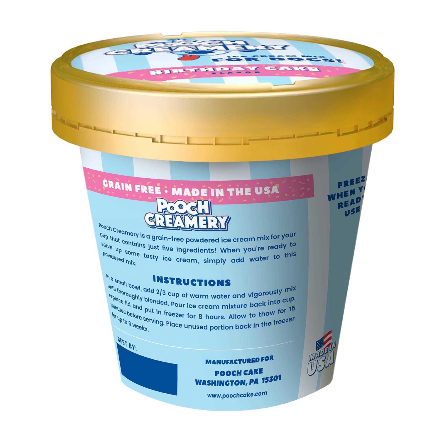 Pooch Creamery Birthday Cake Ice Cream Mix Dog Treat - Pet Supplies online store