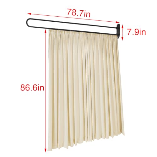 1 Set Room Divider Curtains for Hospital Beauty Clinic Between Beds, Tall 2m Privacy Partitions Cubicle Curtain/Drapes Panels with U Shaped Rail Metal Support Track, Modern Area Separator Screen