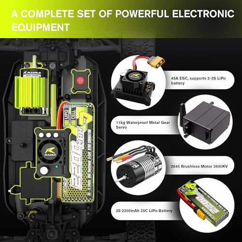 RLAARLO 1/12 Brushelss RC Cars for Adult Top Speed 50+ MPH RC Car All Terrain RC Buggy Off-Road Hobby Trucks 4x4 Remote Control Car Waterproof Truck with 3S Battery