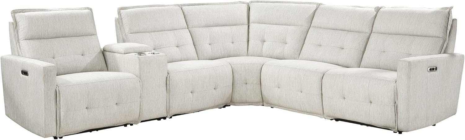 Lexicon Tirel 6-Piece Modular Power Reclining Sectional, White