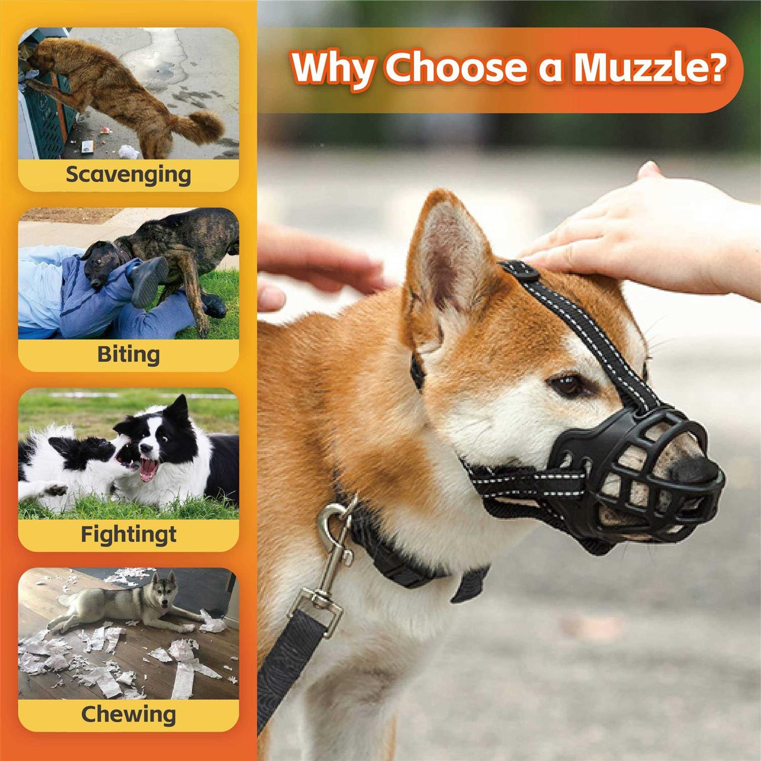 Dog Muzzle,Anti Biting and Stop Chewing,Drinking and Breath Free - Pet Supplies online store