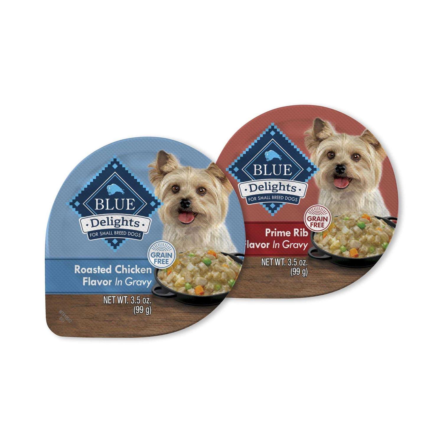 Blue Buffalo Delights Pate Style Grain-Free Chicken Prime Rib & NY Strip Variety Pack Adult Small Breed Wet Dog Food - Pet Supplies online store