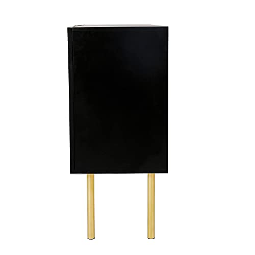 Harper & Bright Designs Modern Simple & Luxury Style Sideboard Particle Board & MDF Board Cabinet with Gold Metal Legs & Handles, Adjustable Shelves for Living Room, Dining Room (White)