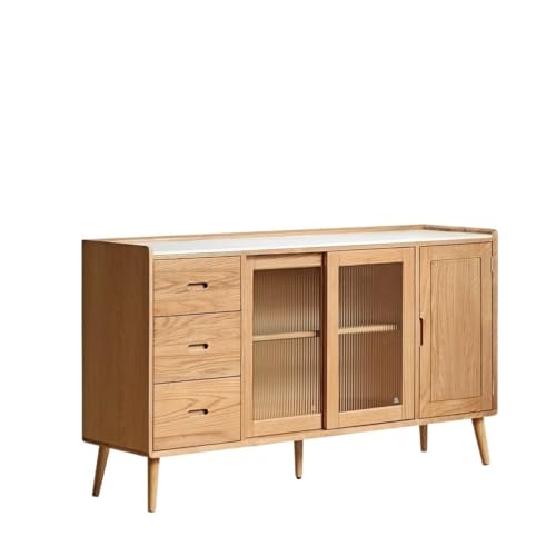 Bufetera Solid Wood Sideboard Modern Simple Oak Restaurant Tea Cabinet Home Log Kitchen Storage Cupboard