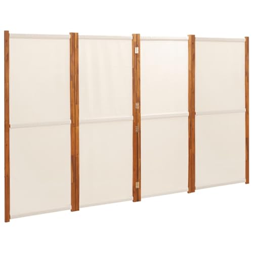 4-Panel Room Divider Cream White 110.2