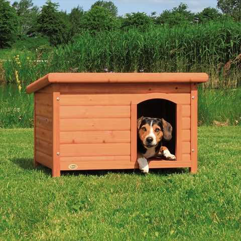 TRIXIE Natura Classic Dog House with Weatherproof Finish, Elevated Floor, Small - Pet Supplies online store