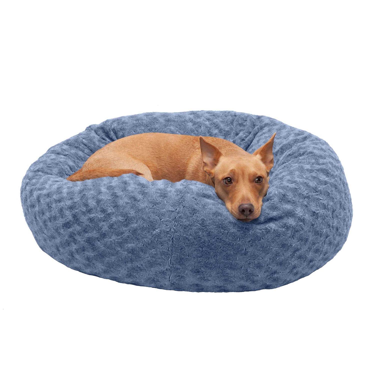 FurHaven Curly Fur Plush Donut Dog Bed - Pet Supplies online store