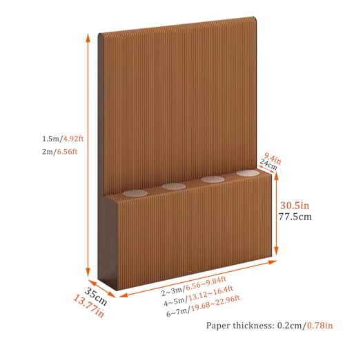Room Dividers Folding Privacy Screen Partition Indoor Room Divider with Storage Shelves, Thickened Paper Panel Screen for Home and Office (Color : White, Size : 2~3mx2m)
