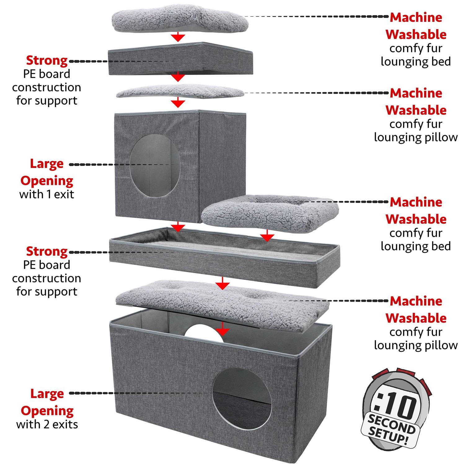 Kitty City Large Stackable Cat Condo - Pet Supplies online store