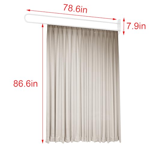 1 Set Room Divider Curtains for Hospital Beauty Clinic Between Beds, Tall 2m Privacy Partitions Cubicle Curtain/Drapes Panels with U Shaped Rail Metal Support Track, Modern Area Separator Screen