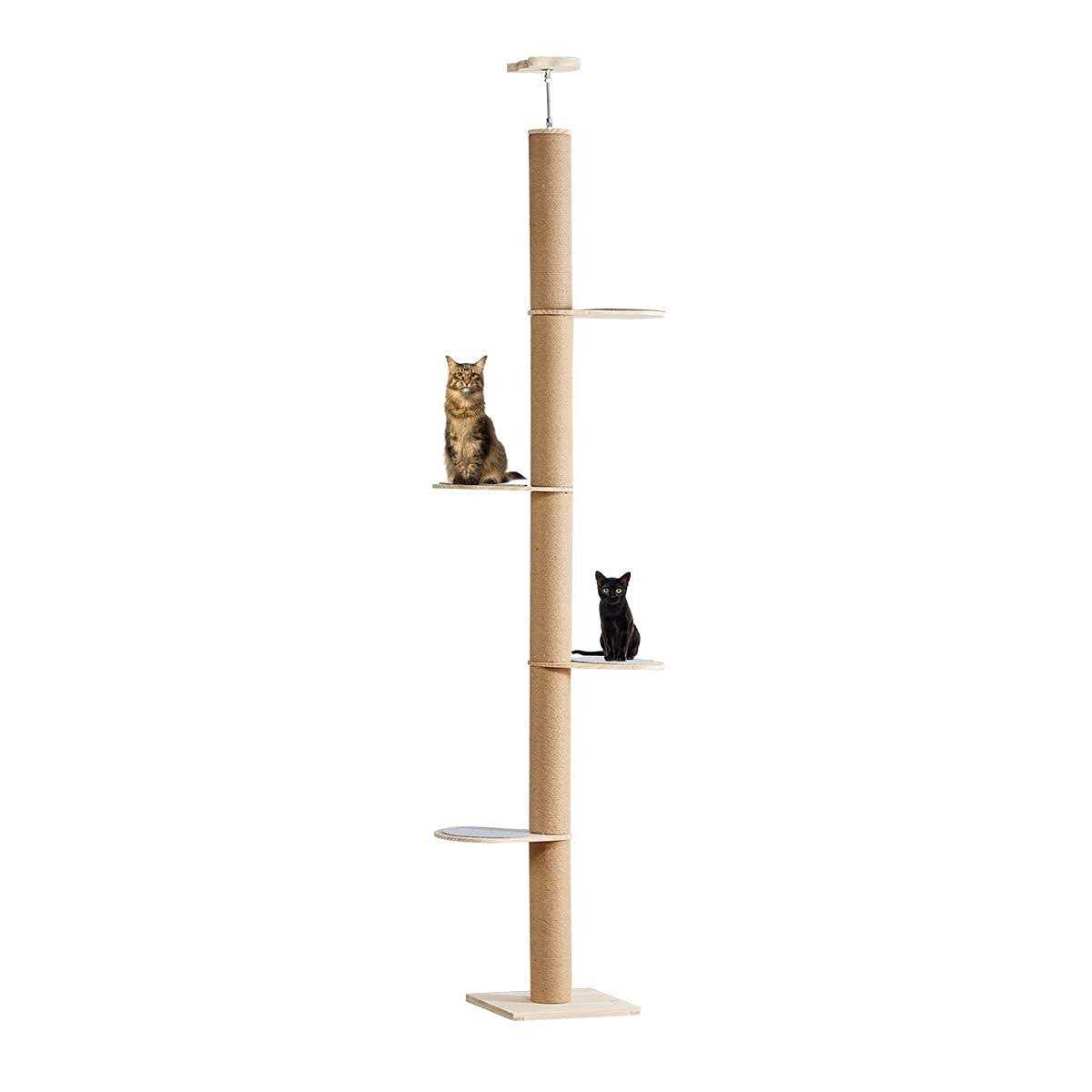 Catforest Floor-to-Ceiling Cat Tree Cat Climbing Tower with Natural Sisal Rope Scratching Post - Pet Supplies online store