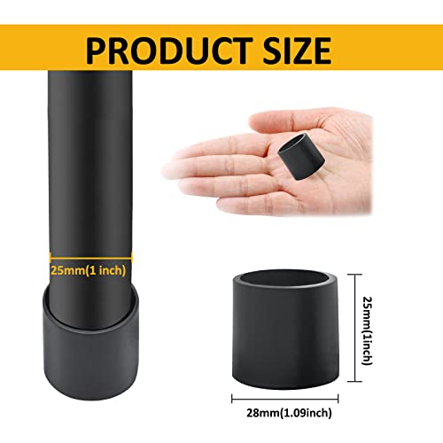 32Pcs 5/8 Inch (16mm) Chair Leg Tips Caps, Round PVC Non-Slip Folding Chair Leg End Caps Black Small Furniture Table Feet Caps Floor Protector Cups for Hardwood Floors