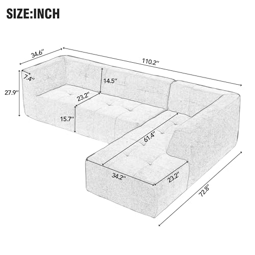 Oversized Modular Sectional Sofa, 109