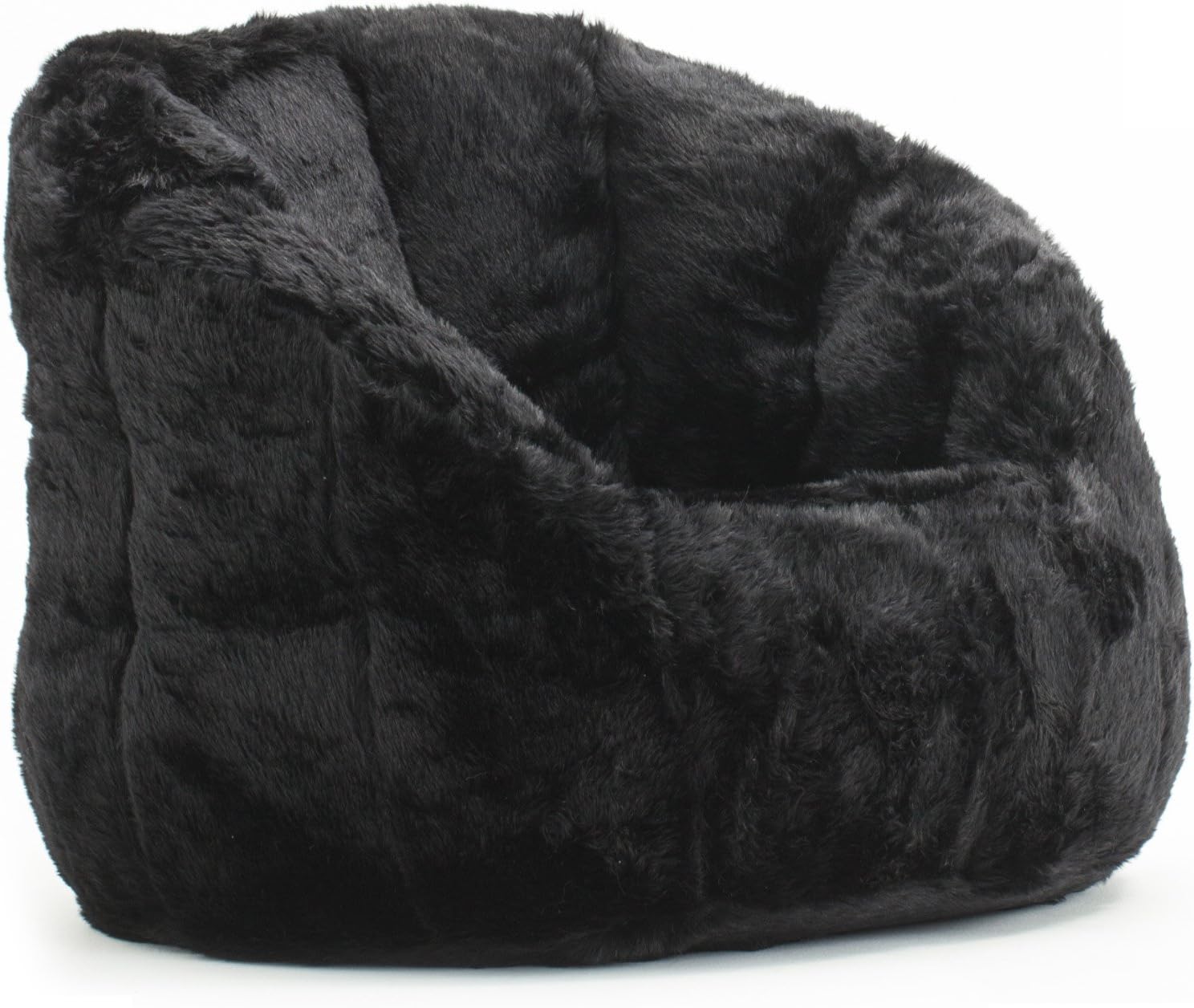 Faux Fur Bean Bag, Black, Large