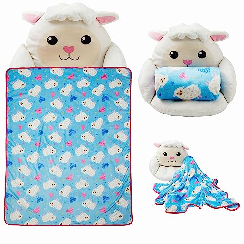 Unicorns & Robots Boys Dinosaur Kids Lounge Pillow with Blanket, Plush Animal Cozy Cushion, Playroom Furniture & Dino Room Decor, Ages 3+