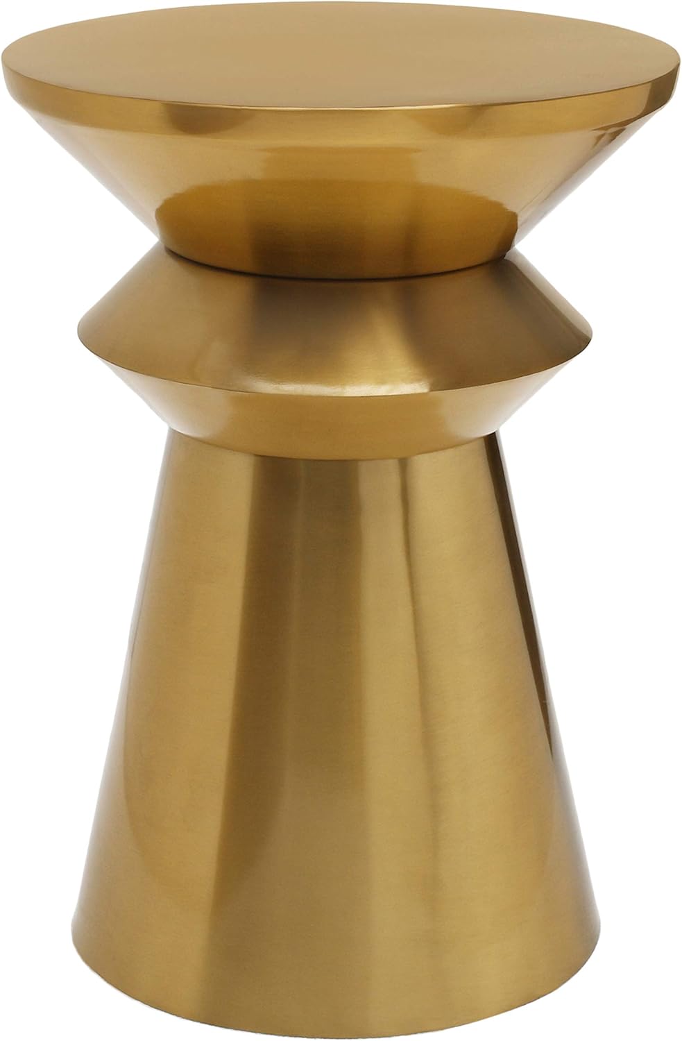 Meridian Furniture Jai Collection Modern | Contemporary Brushed Gold Metal End Table, 14