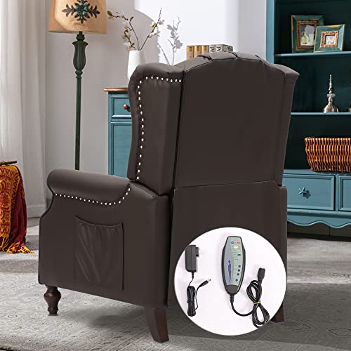 Wingback Recliner Chair Fabric Push Back Accent Chairs Diamond Tufted Reclining Armchair with Adjustable Backrest or Living Room, Bedroom No Massage (Linen, Beige)