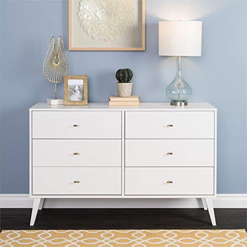 Prepac Milo Mid-Century 6 Drawer Dresser for Bedroom, 16