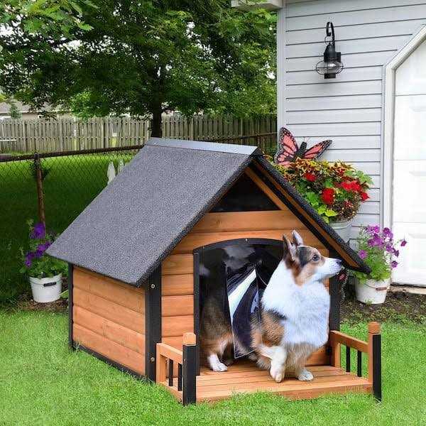 Aivituvin Outdoor Dog House with Porch Strong Iron Frame - Pet Supplies online store