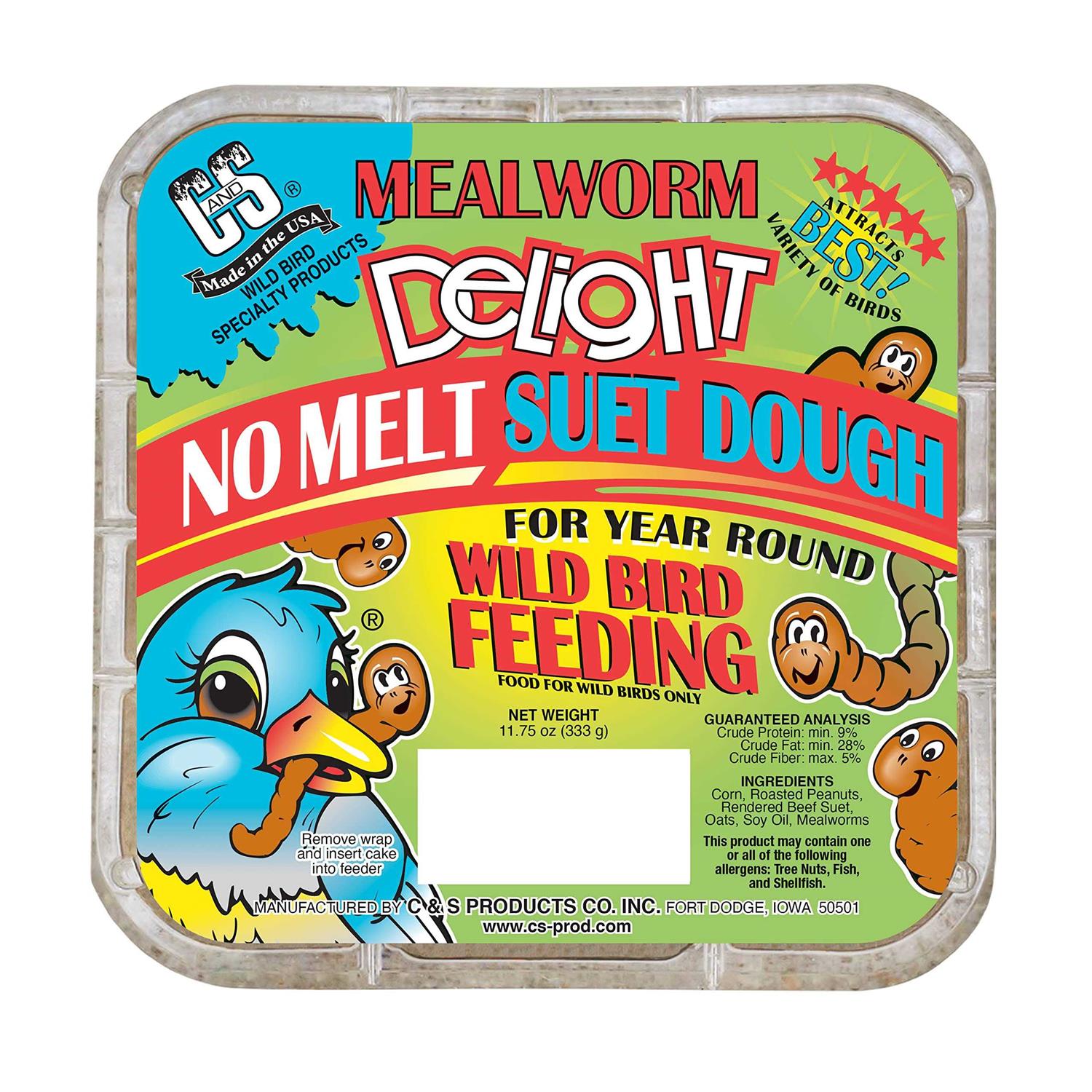 C&S Mealworm Delight No Melt Suet Dough - Pet Supplies online store